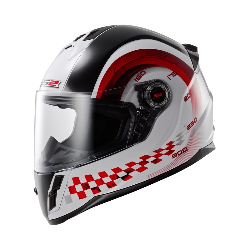 Dziecięcy kask motocyklowy LS2 FF392 Chrono Junior biało-czerwony