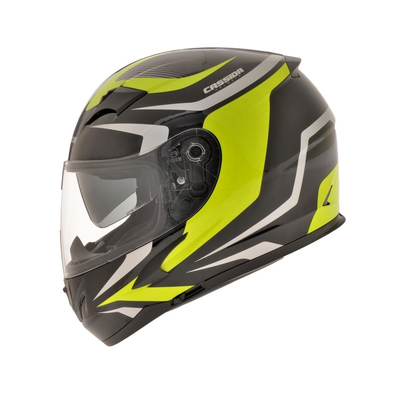 Integralny kask motocyklowy Cassida Integral 2.0 czarno-szaro-fluo żółty