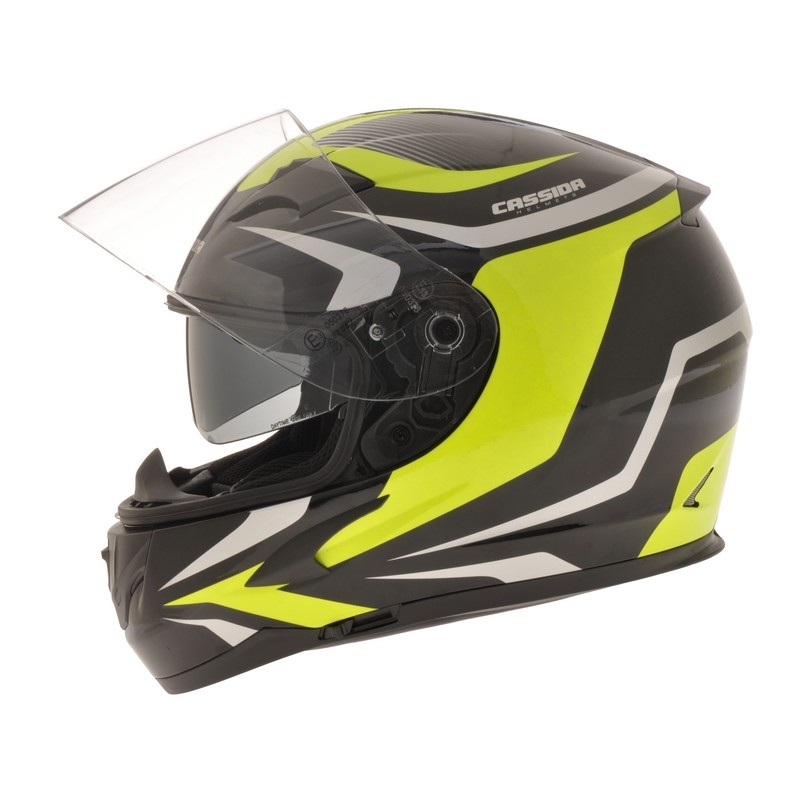 Integralny kask motocyklowy Cassida Integral 2.0 czarno-szaro-fluo żółty