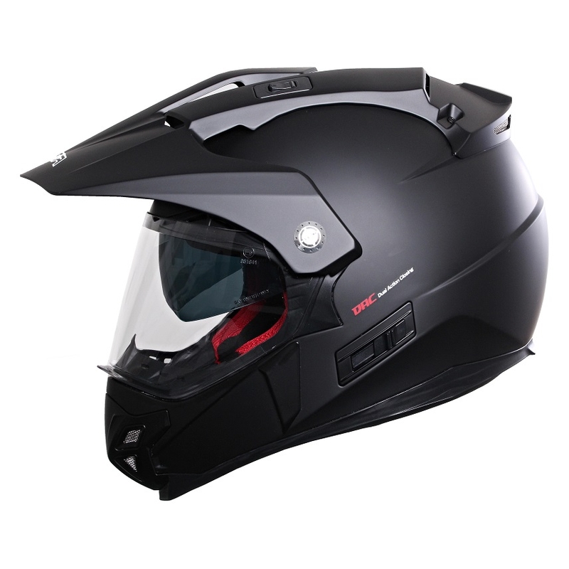 Enduro kask z blendą przeciwsłoneczną RSA MX-01 czarny matowy wyprzedaż