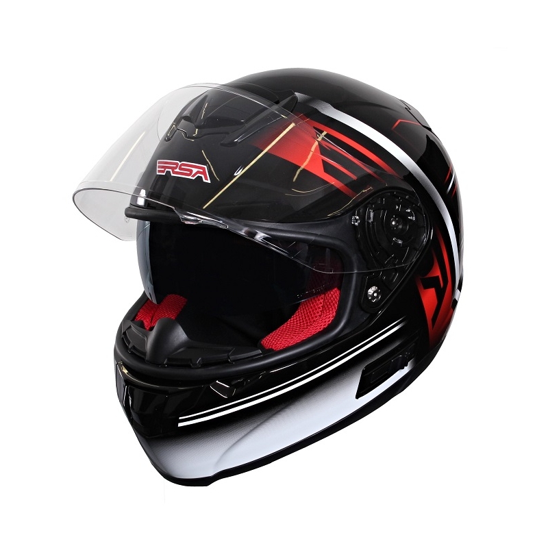 Integralny kask motocyklowy RSA SR-01 czarno-czerwono-biały wyprzedaż