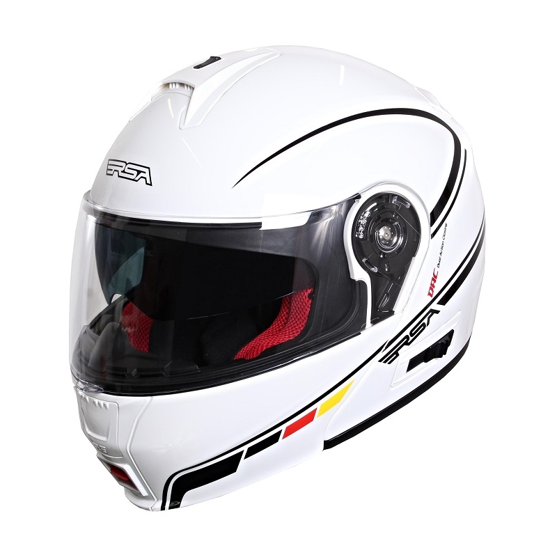 Kask moto szczękowy RSA TR-01 biało-czarny wyprzedaż