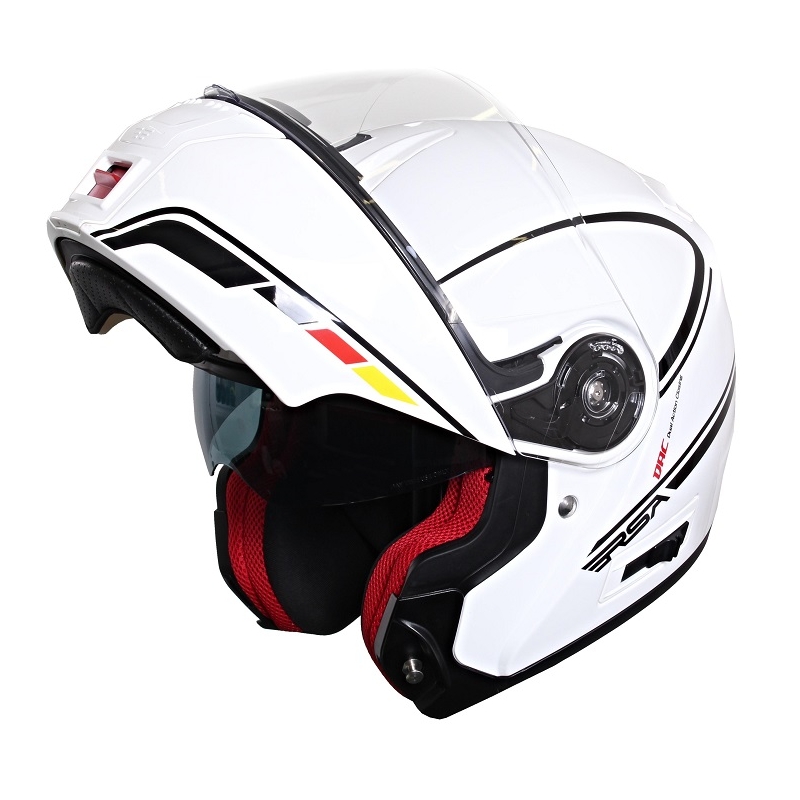 Kask moto szczękowy RSA TR-01 biało-czarny wyprzedaż