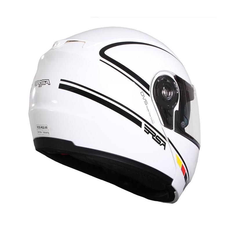 Kask moto szczękowy RSA TR-01 biało-czarny wyprzedaż
