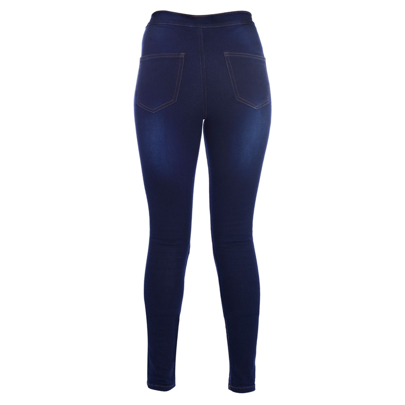 Damskie legginsy Oxford Jeggings niebieskie skrócone