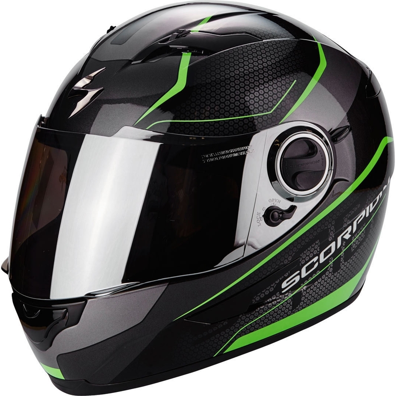 Integralny kask motocyklowy Scorpion EXO-490 Vision czarno-zielony - II. jakość