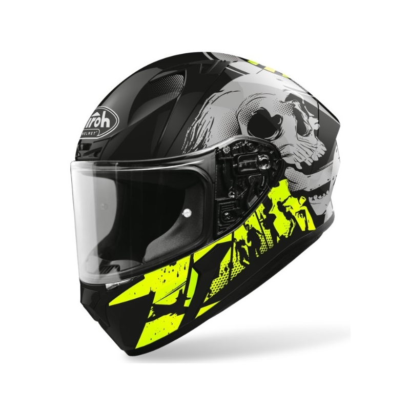 Integralny kask motocyklowy Airoh Valor Akuna biało-czarno-fluo żółty 2021