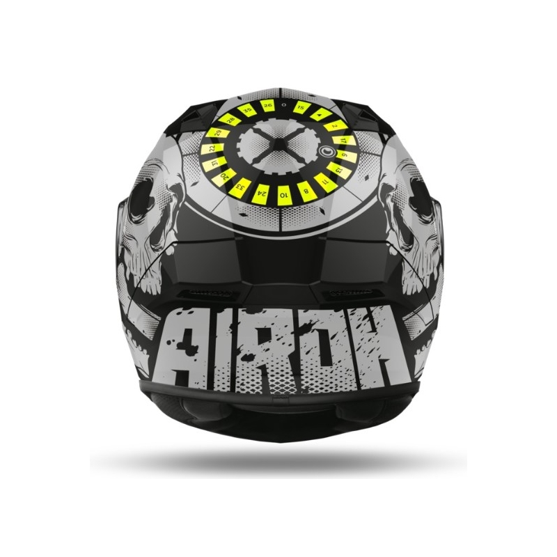 Integralny kask motocyklowy Airoh Valor Akuna biało-czarno-fluo żółty 2021