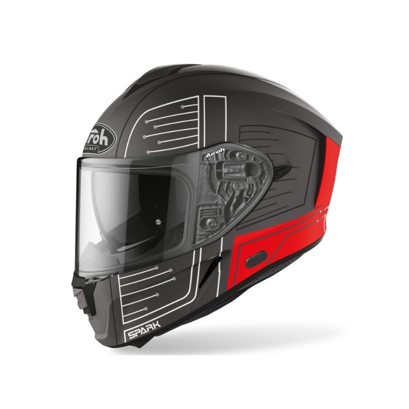 Integralny kask motocyklowy Airoh Spark Cyrcuit tytanowo-czerwony