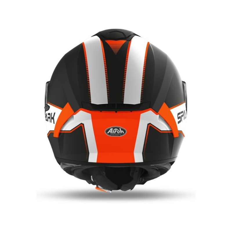 Integralny kask motocyklowy Airoh Spark Flow czarno-biało-pomarańczowy wyprzedaż