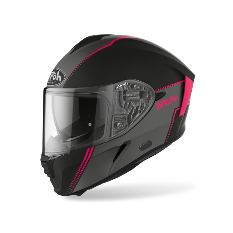 Integralny kask motocyklowy Airoh Spark Flow czarno-szaro-różowy wyprzedaż