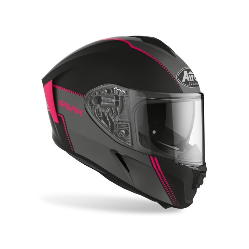 Integralny kask motocyklowy Airoh Spark Flow czarno-szaro-różowy wyprzedaż
