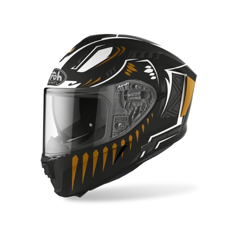 Integralny kask motocyklowy Airoh Spark Vibe czarno-biało-złoty