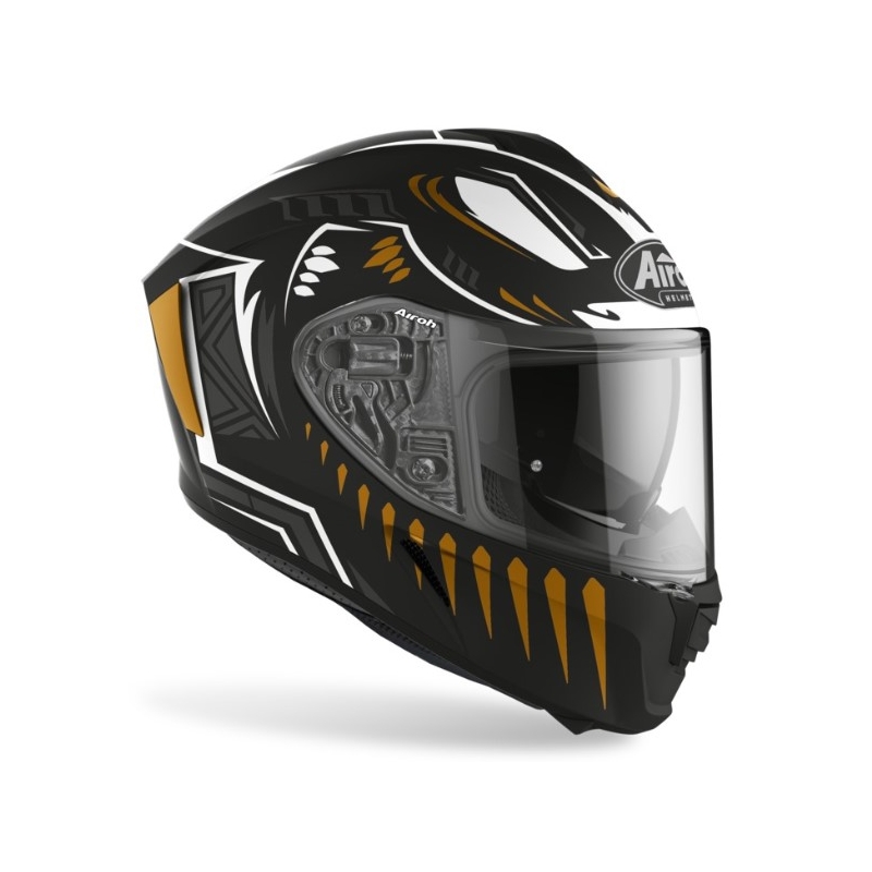 Integralny kask motocyklowy Airoh Spark Vibe czarno-biało-złoty