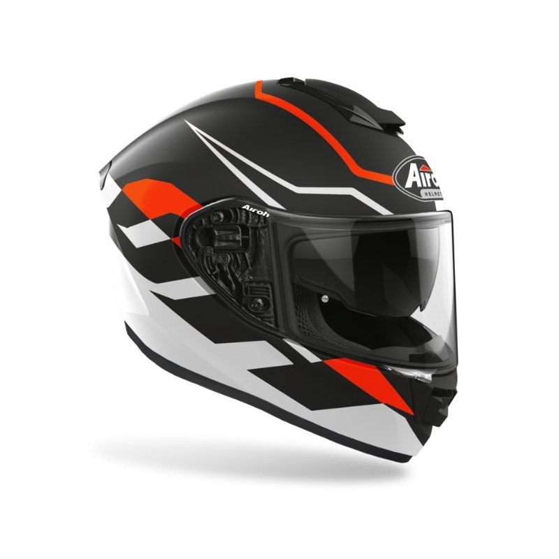 Integralny kask motocyklowy Airoh ST 501 Frost czarno-biało-pomarańczowy
