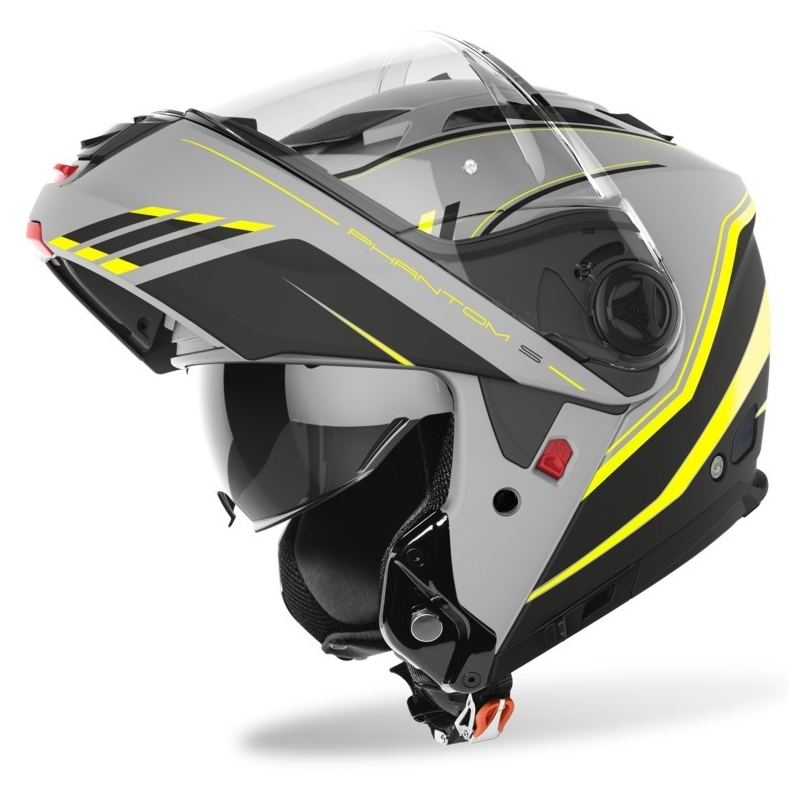 Szczękowy kask motocyklowy Airoh Phantom S Beat szaro-czarno-fluo żółty