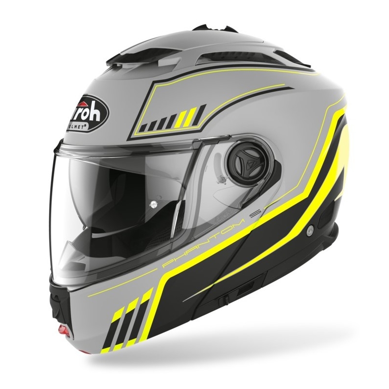 Szczękowy kask motocyklowy Airoh Phantom S Beat szaro-czarno-fluo żółty