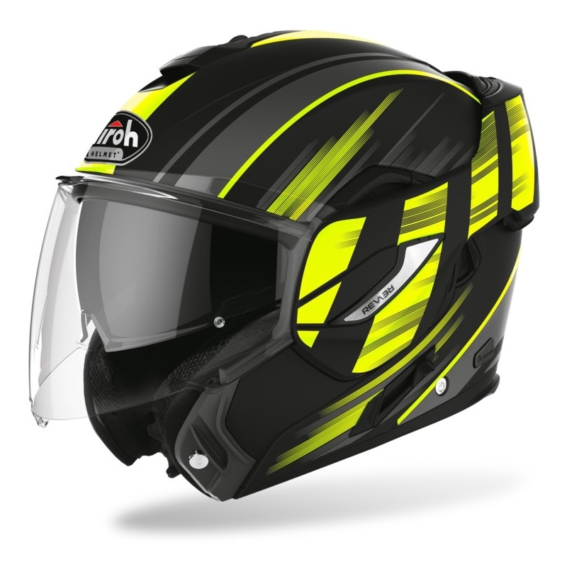 Kask z podnoszoną szczęką Airoh REV19 Ikon czarno-fluo żółty