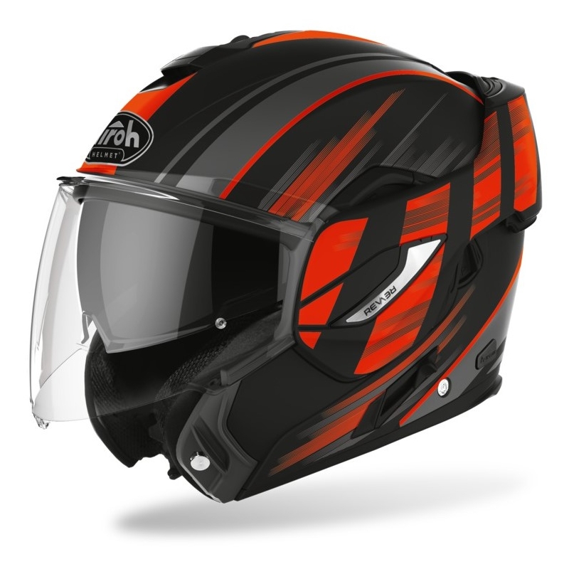 Kask z podnoszoną szczęką Airoh REV19 Ikon czarno-pomarańczowy wyprzedaż