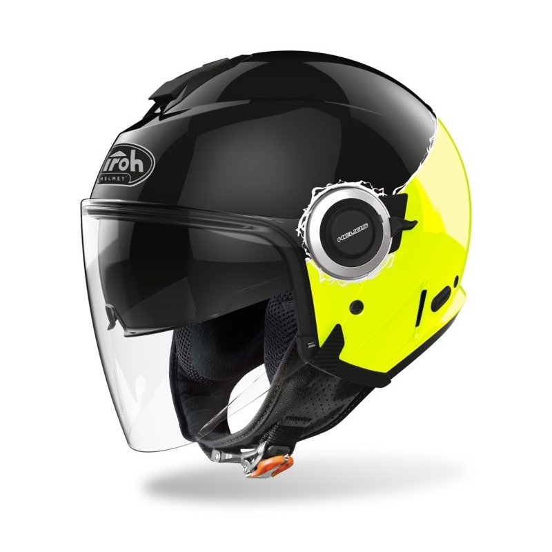 Otwarty kask motocyklowy Airoh Helios Fluo czarno-żółty