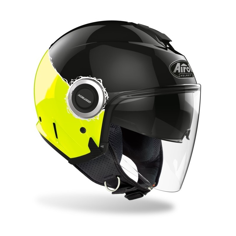 Otwarty kask motocyklowy Airoh Helios Fluo czarno-żółty