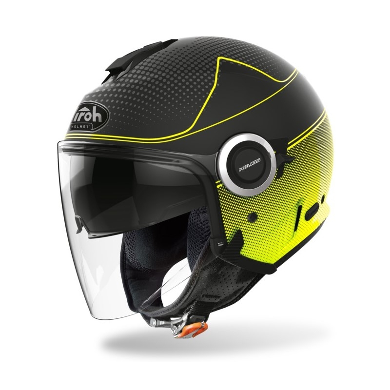 Otwarty kask motocyklowy Airoh Helios Map czarno-fluo żółty wyprzedaż
