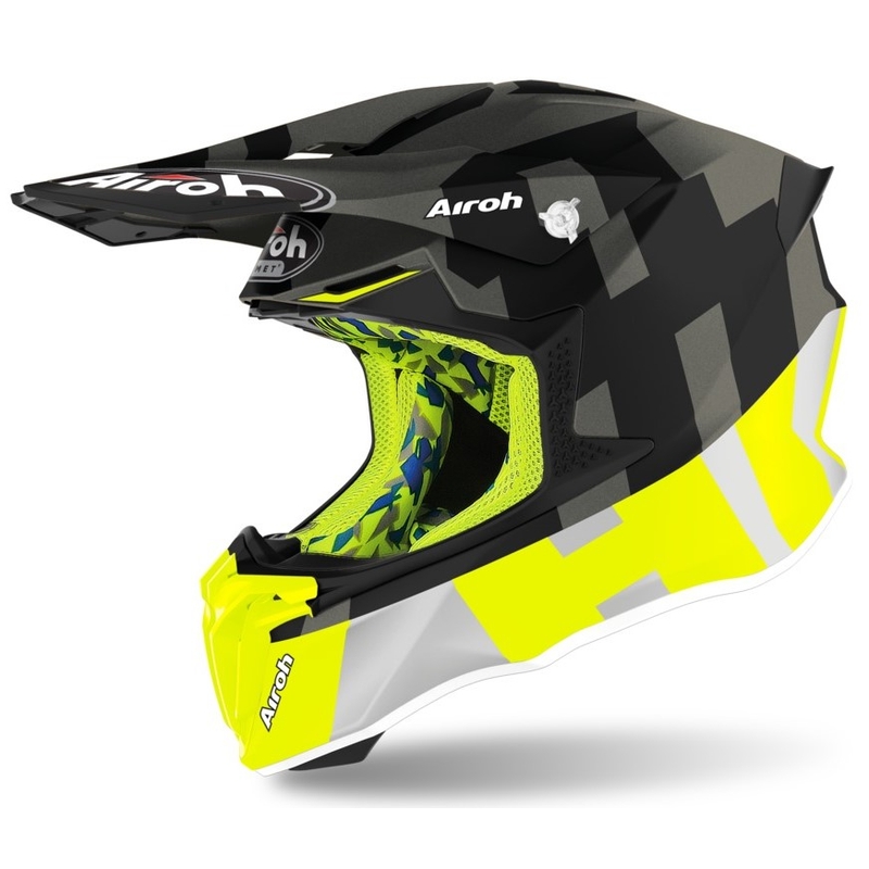 Motocrossowy kask Airoh Twist 2.0 Frame antracytowo-fluo żółty