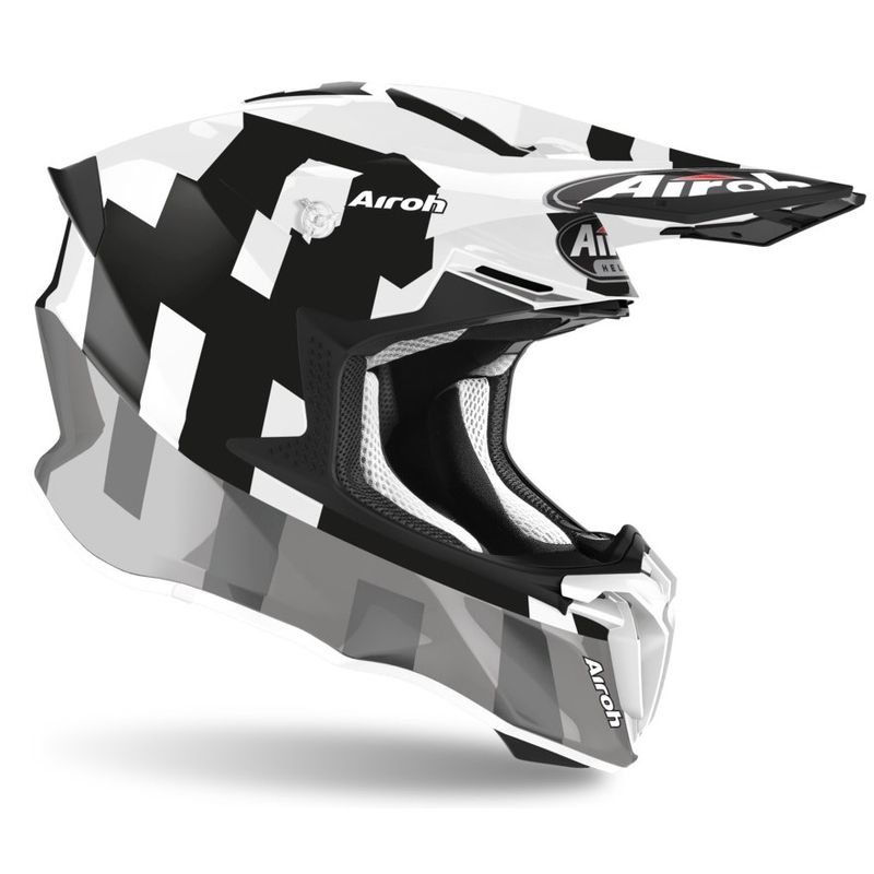 Motocrossowy kask Airoh Twist 2.0 Frame biało-czarny wyprzedaż