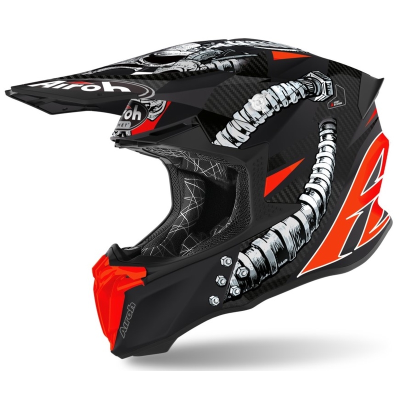 Motocrossowy kask Airoh Twist Bolt czarno-czerwony wyprzedaż
