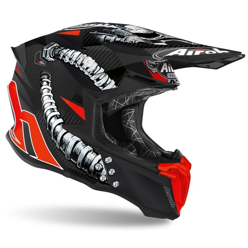 Motocrossowy kask Airoh Twist Bolt czarno-czerwony wyprzedaż