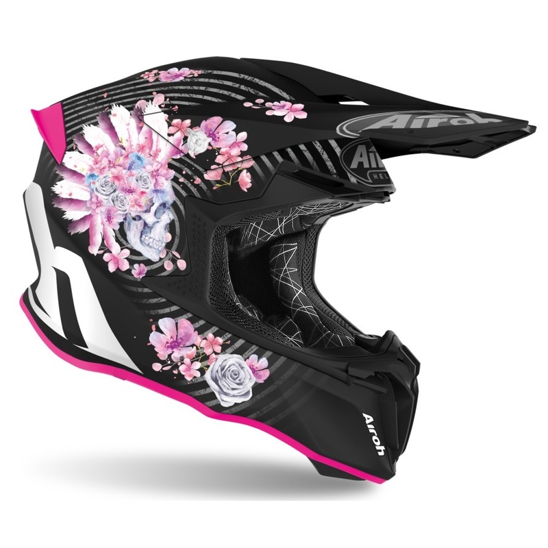Motocrossowy kask Airoh Twist Mad czarno-różowy