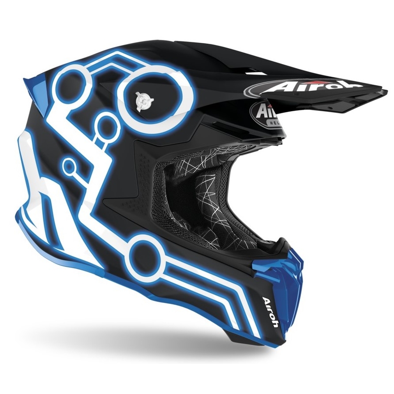 Motocrossowy kask Airoh Twist Neon czarno-niebieski