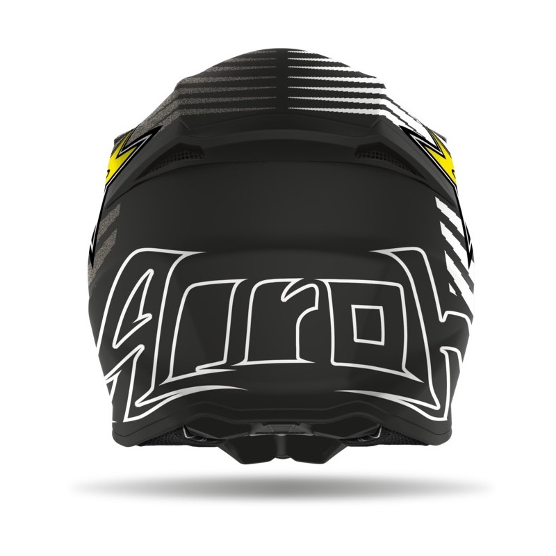 Motocrossowy kask Airoh Twist Rockstar 2021 czarno-biało-żółty wyprzedaż