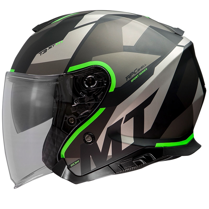 Otwarty kask motocyklowy MT Thunder 3 SV Bow czarno-szaro-fluo zielony wyprzedaż