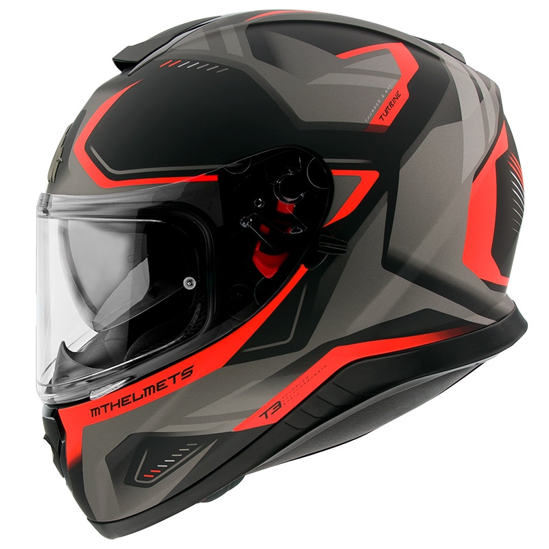 Integralny kask motocyklowy MT Thunder 3 SV Turbine czarno-szaro-czerwony wyprzedaż