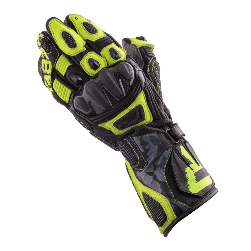 Rękawice motocyklowe Rebelhorn Rebel czarno-camo-fluo żółte wyprzedaż