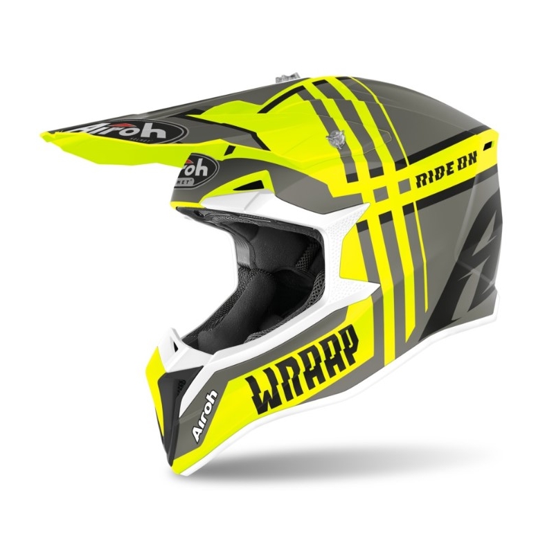 Motocrossowy kask Airoh Wraap Broken żółto-szary
