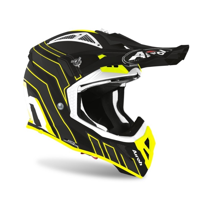Motocrossowy kask Airoh Aviator Ace Art czarno-fluo żółty