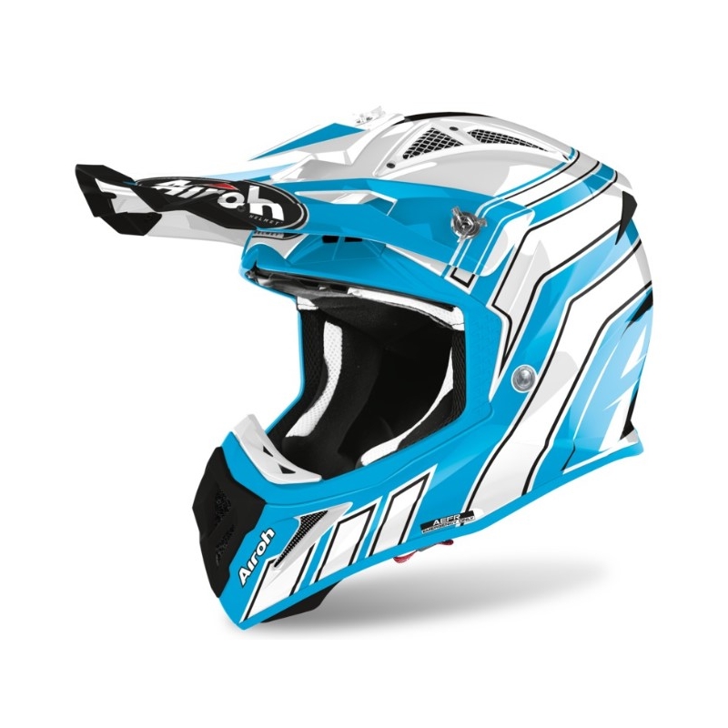 Motocrossowy kask Airoh Aviator Ace Art niebiesko-biały 2021