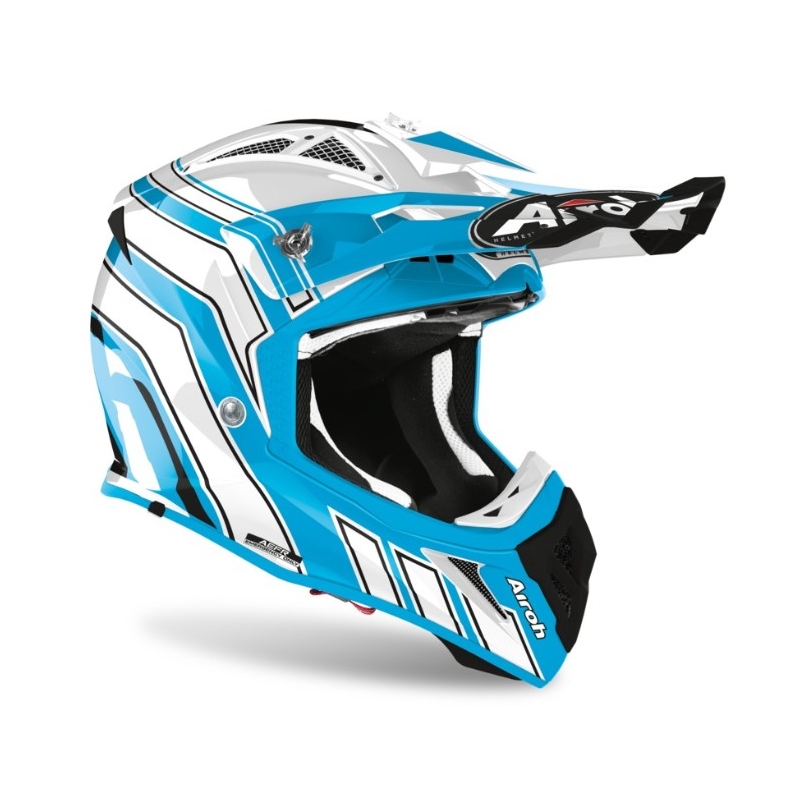 Motocrossowy kask Airoh Aviator Ace Art niebiesko-biały 2021