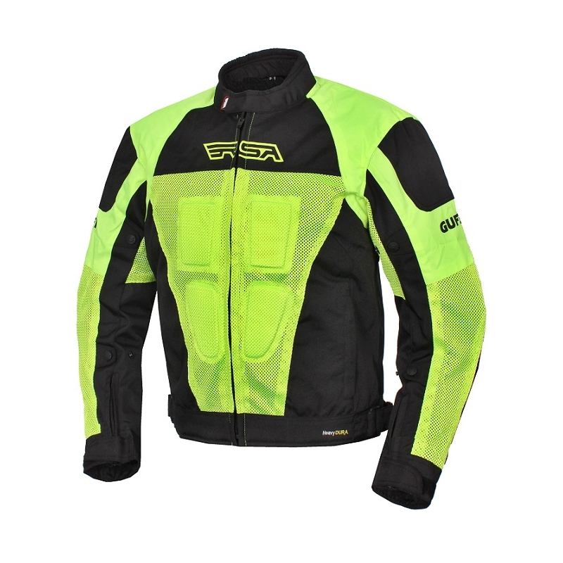 Kurtka motocyklowa RSA Guff czarno-fluo żółta wyprzedaż