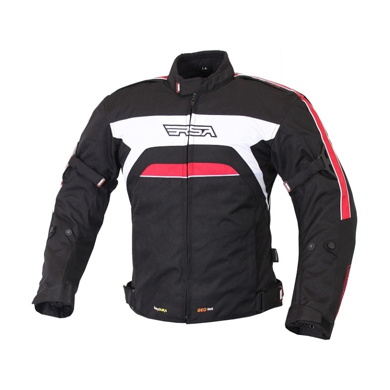 Kurtka motocyklowa RSA Iron czarno-czerwona wyprzedaż