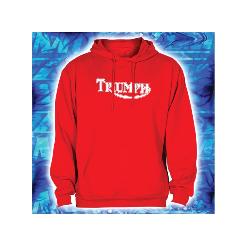 Bluza z motywem Triumph czerwona z kapturem wyprzedaż