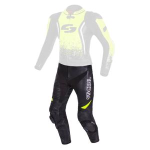 Skórzane spodnie motocyklowe Tschul 585 czarno-fluo żółte wyprzedaż
