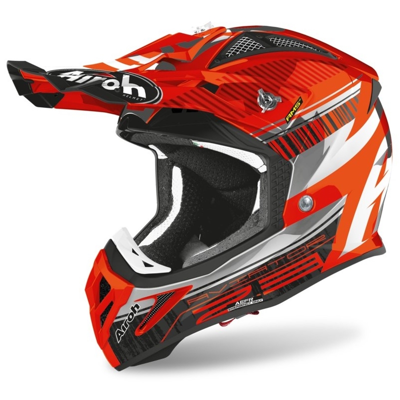 Motocrossowy kask Airoh Aviator Novak 2.3 AMSS pomarańczowo-szary