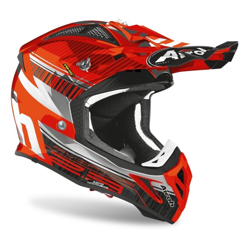 Motocrossowy kask Airoh Aviator Novak 2.3 AMSS pomarańczowo-szary