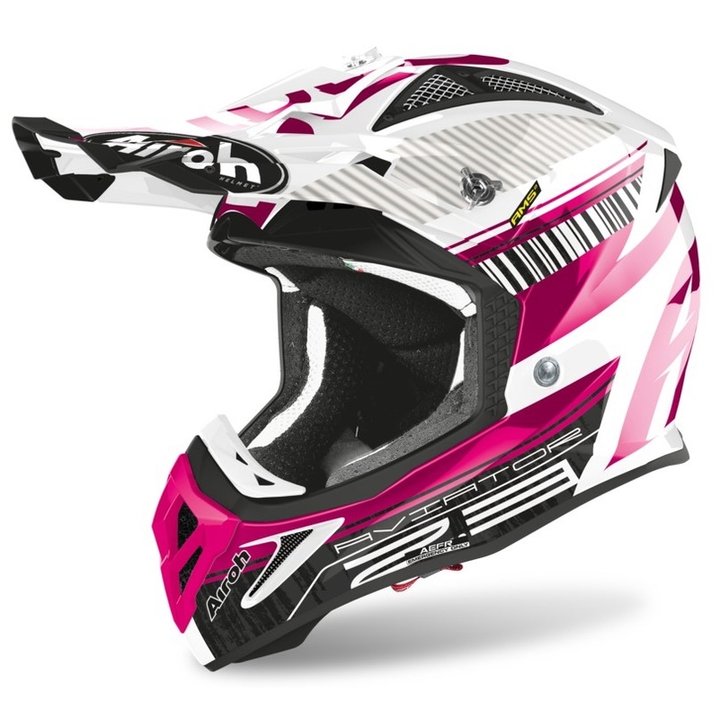Motocrossowy kask Airoh Aviator Novak 2.3 AMSS różowo-czarny