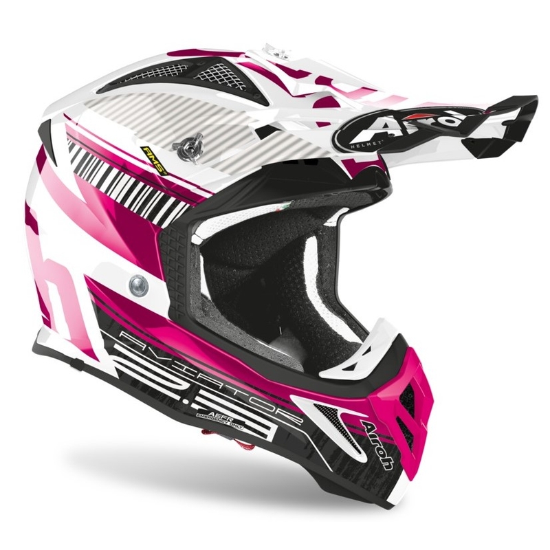 Motocrossowy kask Airoh Aviator Novak 2.3 AMSS różowo-czarny