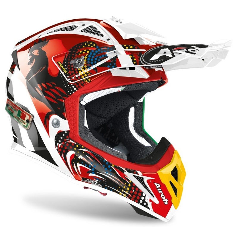 Motocrossowy kask Airoh Aviator Six Days 2019 Portugal 2.3 AMSS czerwono-zielono-złoty