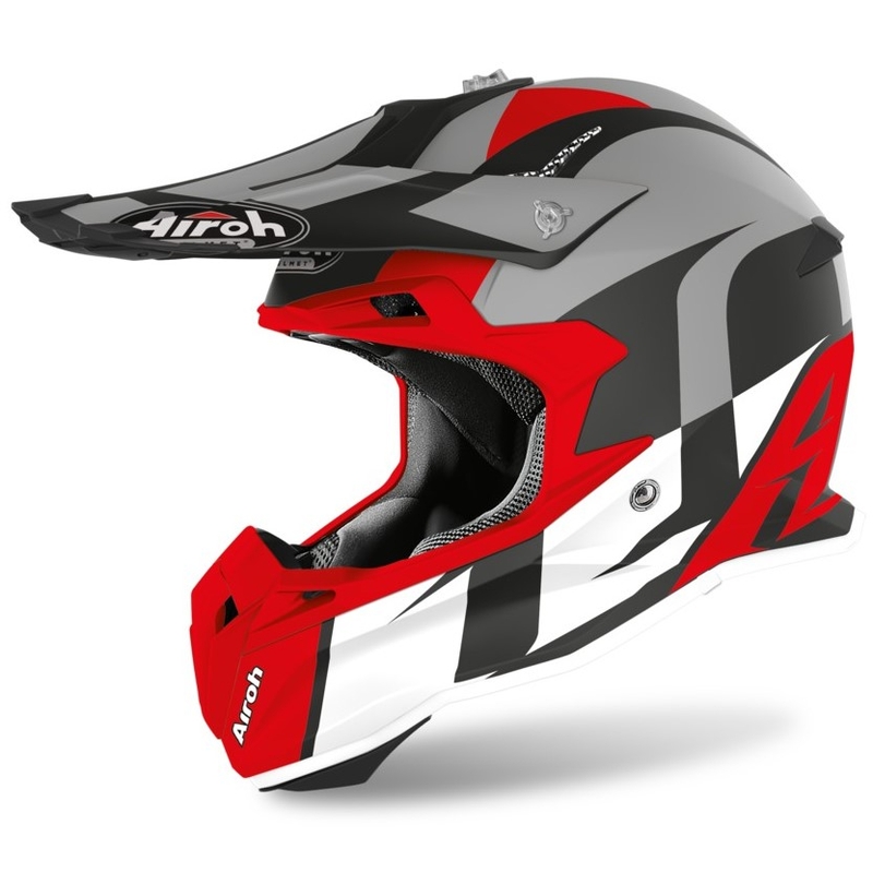 Motocrossowy kask Airoh Terminator Shoot czerwono-szary wyprzedaż